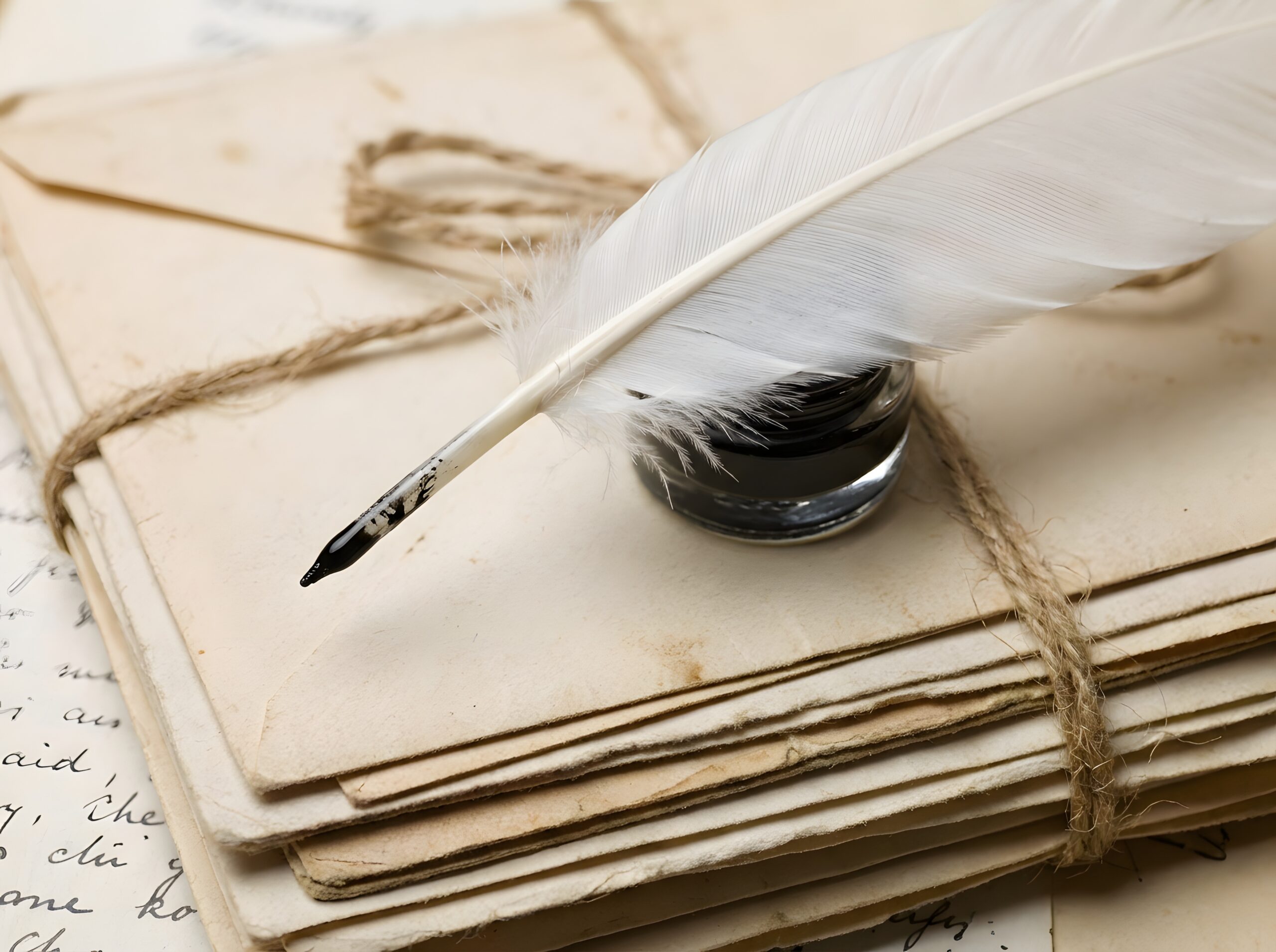 Letter, books and fountain pen